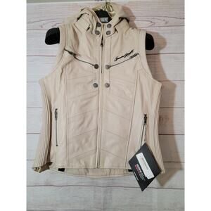 SPEED & STRENGTH WOMEN'S HELL'S BELLES LEATHER VEST CREAM Size LG